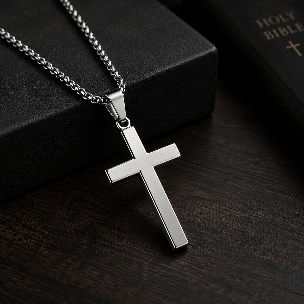 Collier croix argent pour homme