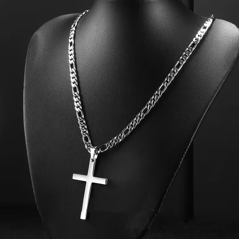 Collier Pendentif Croix en Acier Inoxydable Unisexe