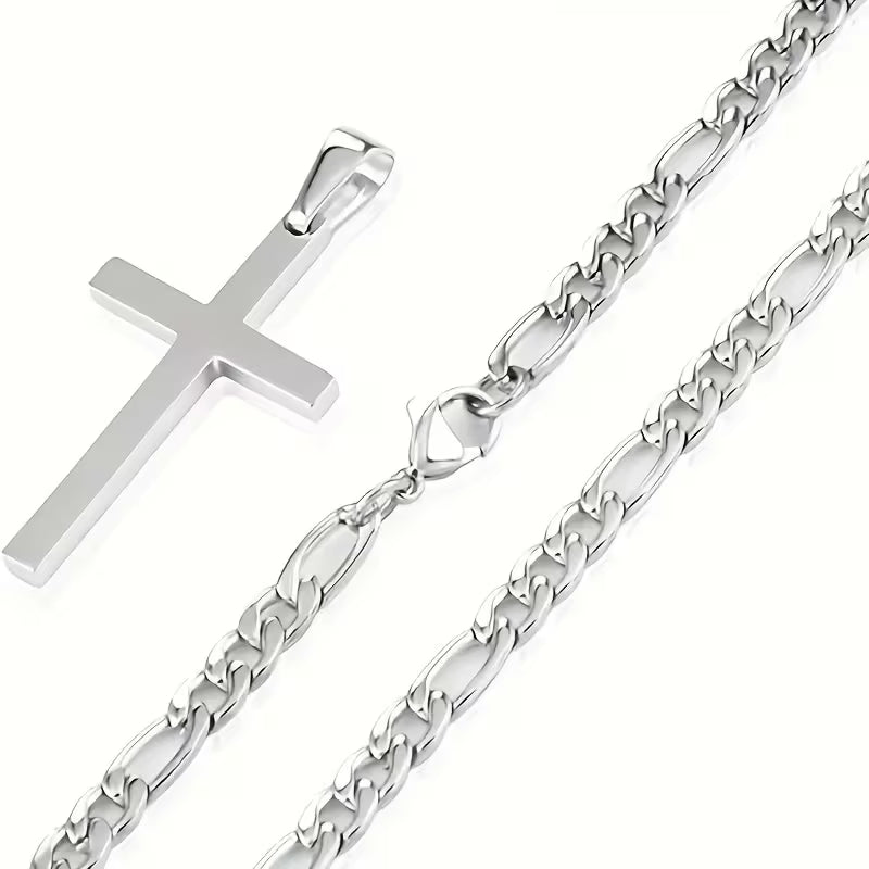 Collier Pendentif Croix en Acier Inoxydable Unisexe