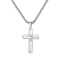 Collier Pendentif Croix Givrée en Acier Inoxydable Unisexe