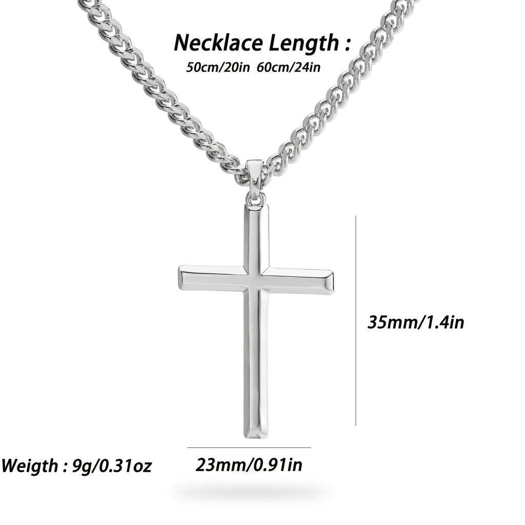 Collier Pendentif Croix en Argent 925 Hip-Hop