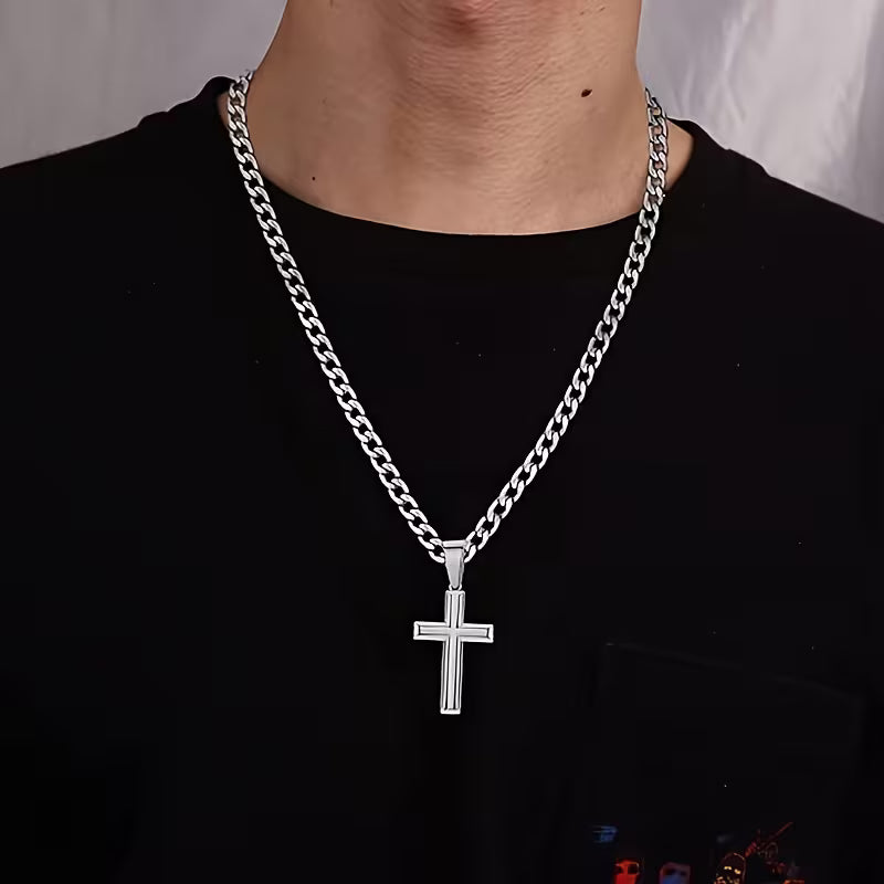 Collier Pendentif Croix en Argent 925 pour Homme