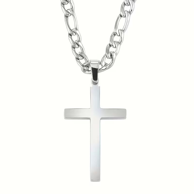 Collier Pendentif Croix en Acier Inoxydable Unisexe