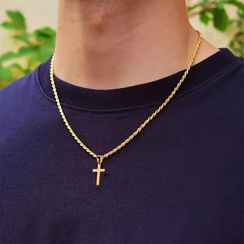 Collier Pendentif Croix en Acier Inoxydable Unisexe