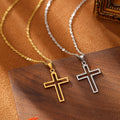 Collier Pendentif Croix en Acier Inoxydable pour Couple