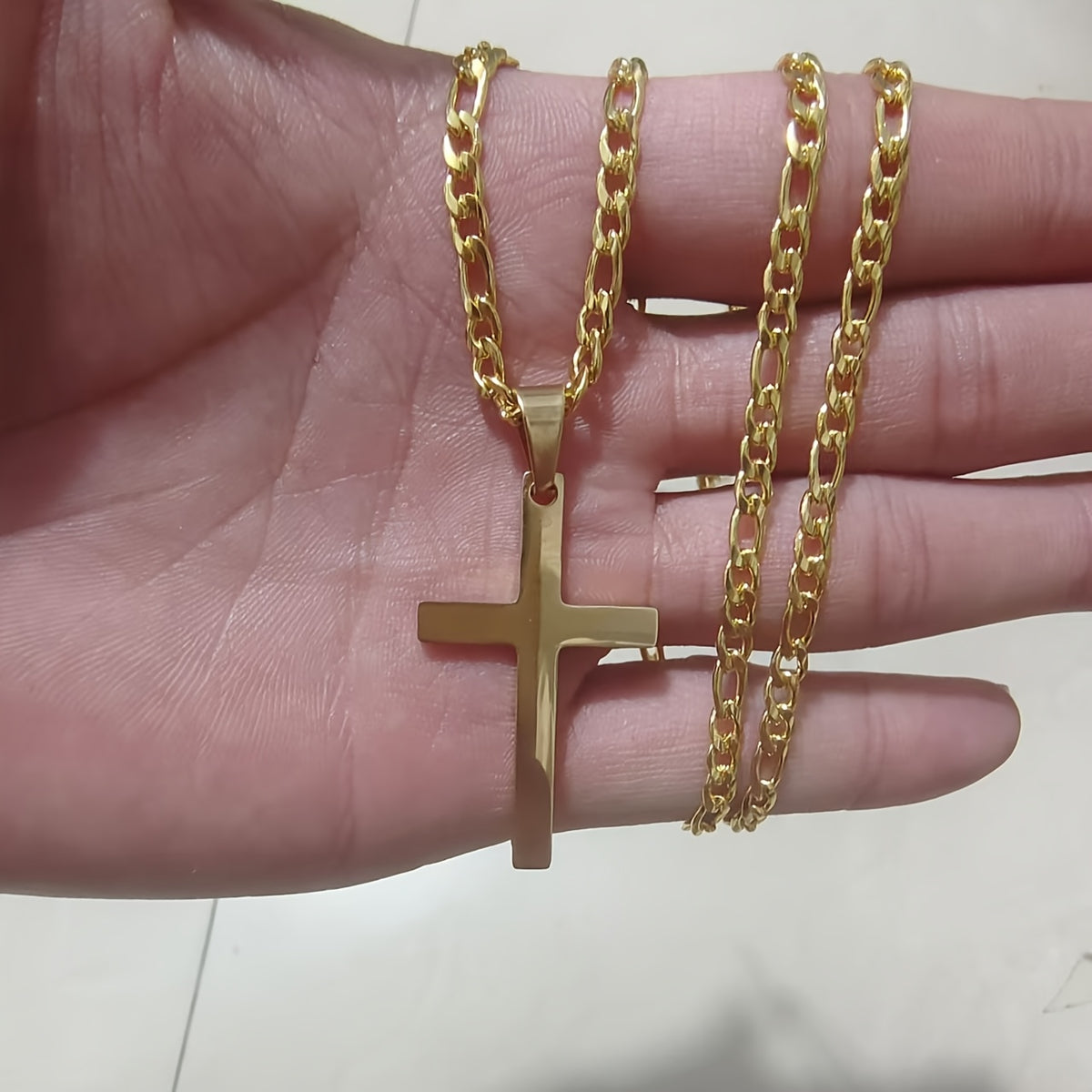 Collier Pendentif Croix en Acier Inoxydable pour Homme