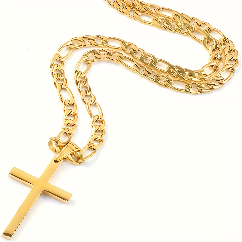 Collier Pendentif Croix en Acier Inoxydable pour Homme