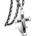 Collier Pendentif Croix en Acier Inoxydable pour Homme