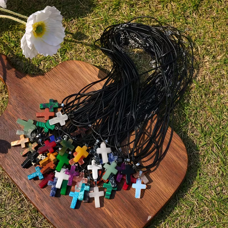 Lot de 25 Pendentifs Croix en Quartz Unisexe