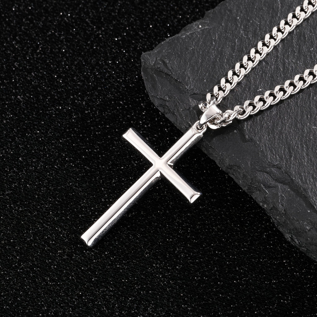 Collier Pendentif Croix en Argent 925 Hip-Hop