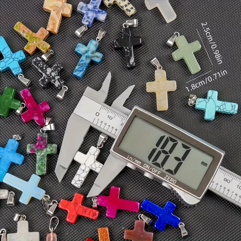 Lot de 25 Pendentifs Croix en Quartz Unisexe