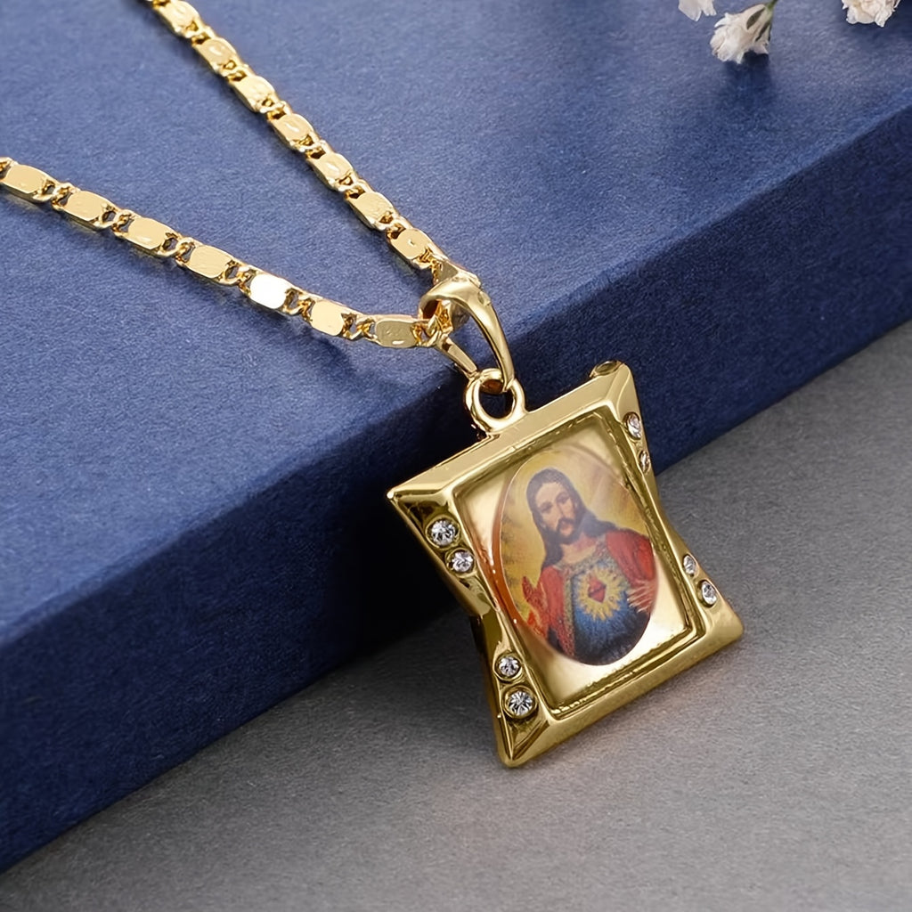 Collier Pendentif Cœur Sacré Rétro Chrétien