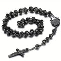 Collier Pendentif Croix Bible Jésus Homme en Acier Inoxydable