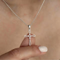Collier Pendentif Croix Creuse en Acier Inoxydable Unisexe