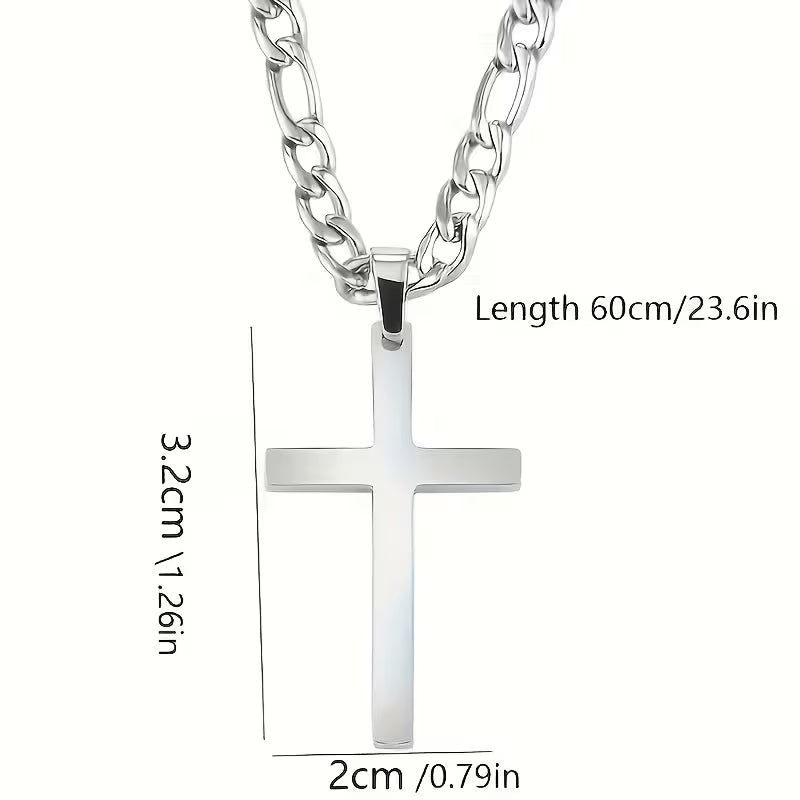 Collier Pendentif Croix en Acier Inoxydable Unisexe
