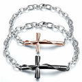 Bracelet Croix en Acier Inoxydable pour Couple
