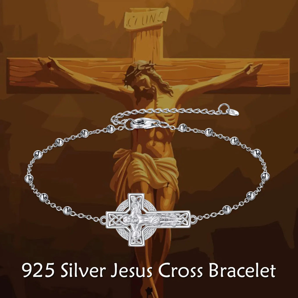 Bracelet Croix en Argent 925 Ajustable pour Femme