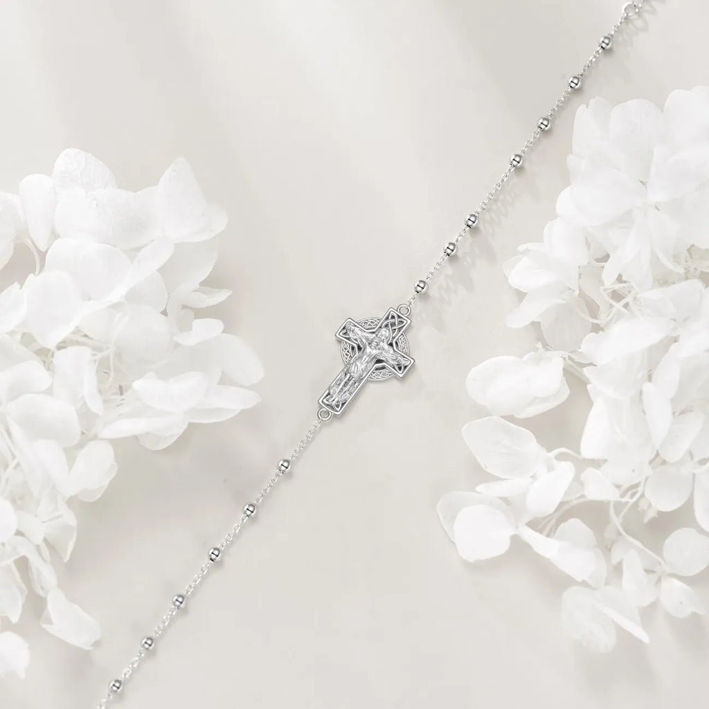 Bracelet Croix en Argent 925 Ajustable pour Femme