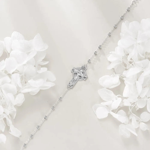 Bracelet Croix en Argent 925 Ajustable pour Femme