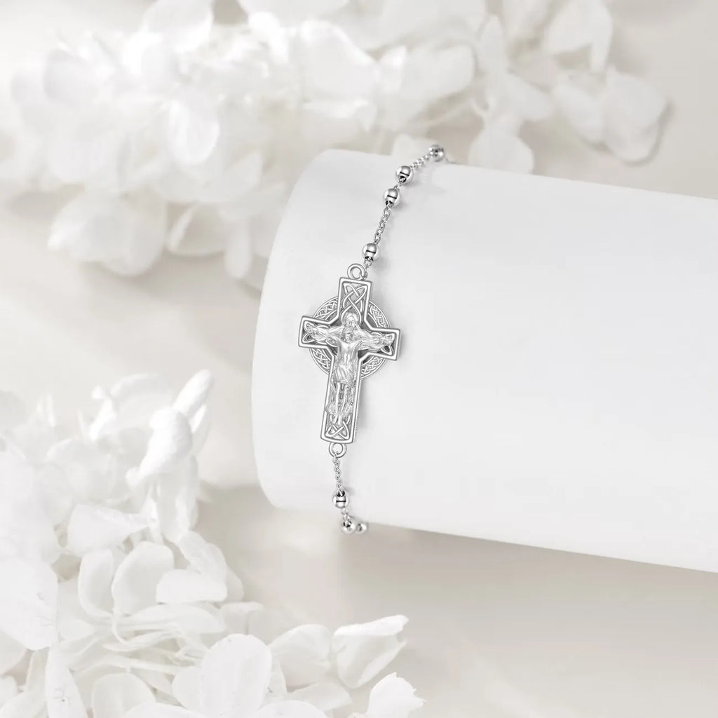 Bracelet Croix en Argent 925 Ajustable pour Femme