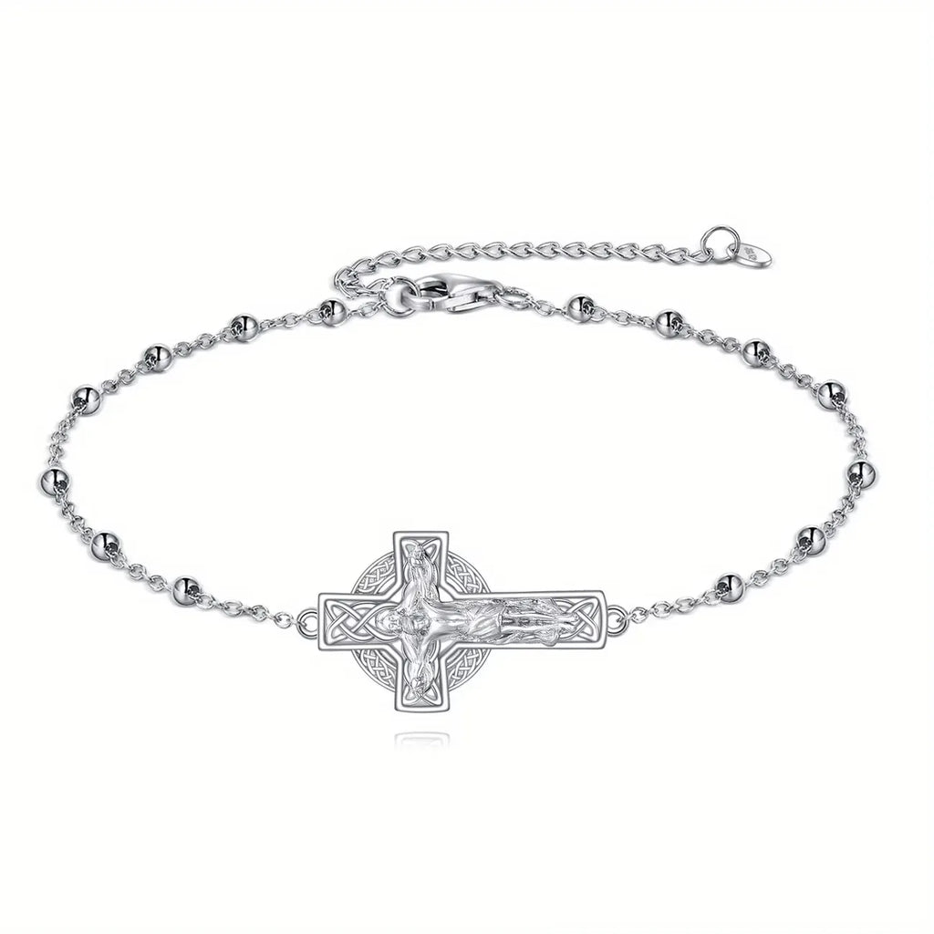 Bracelet Croix en Argent 925 Ajustable pour Femme