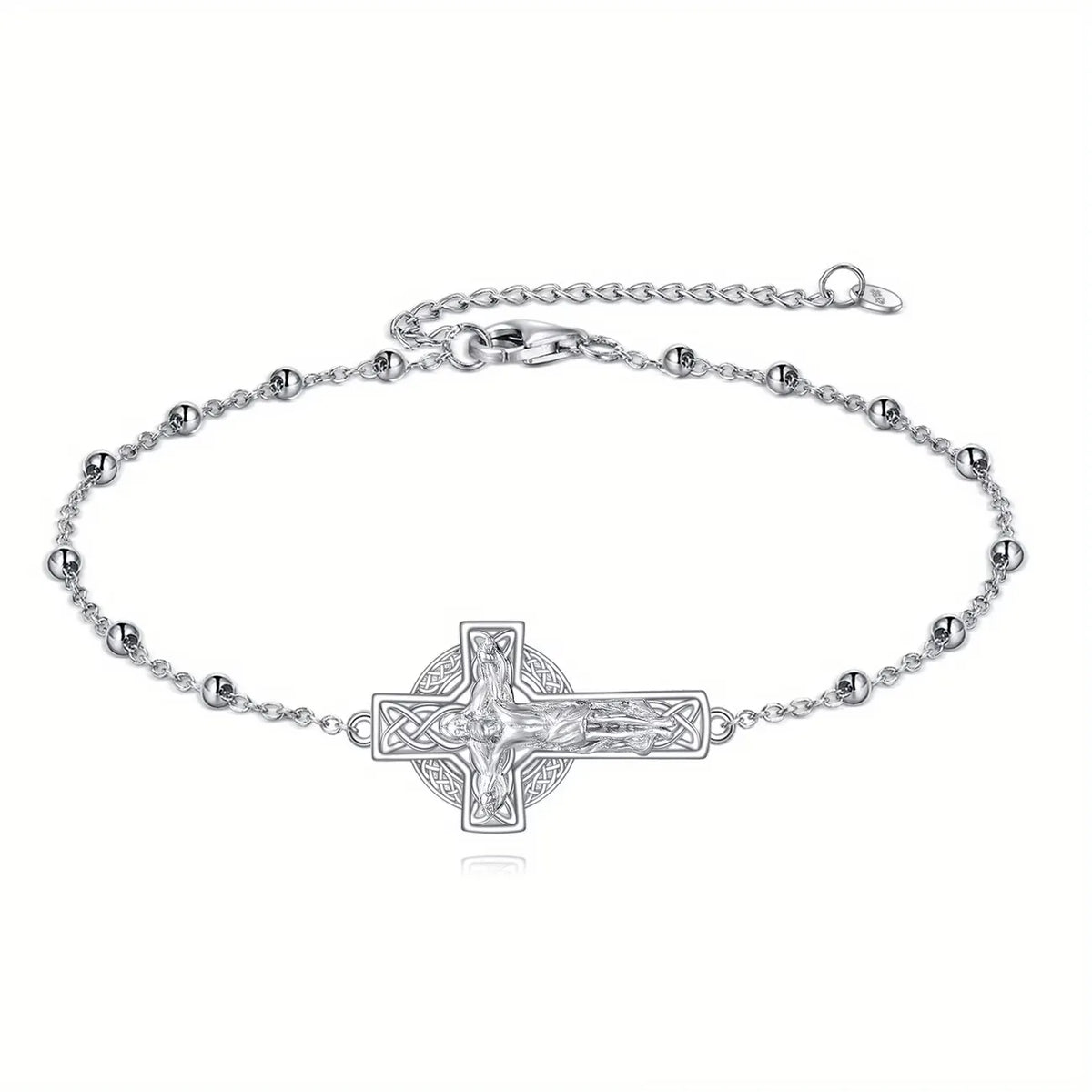 Bracelet Croix en Argent 925 Ajustable pour Femme