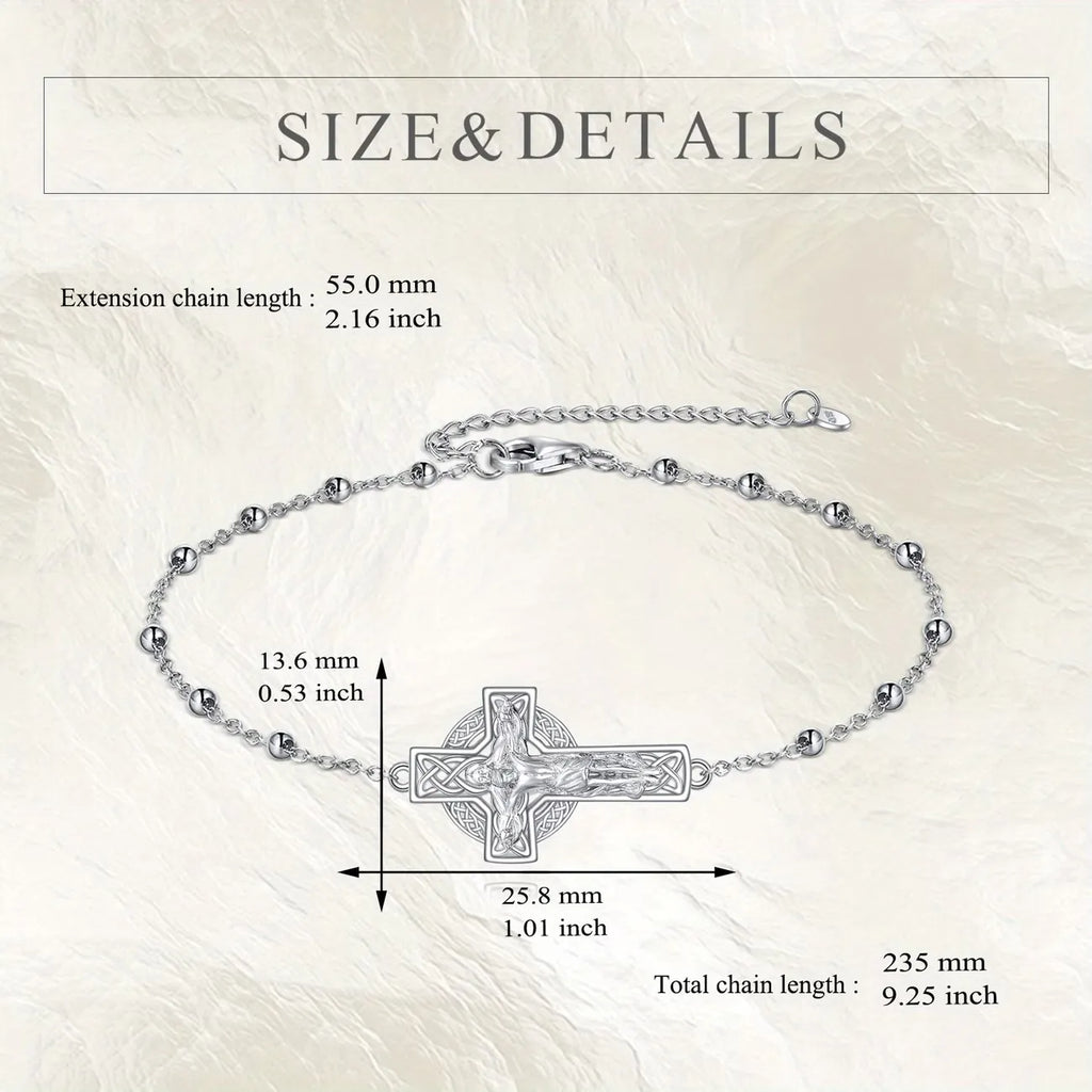 Bracelet Croix en Argent 925 Ajustable pour Femme