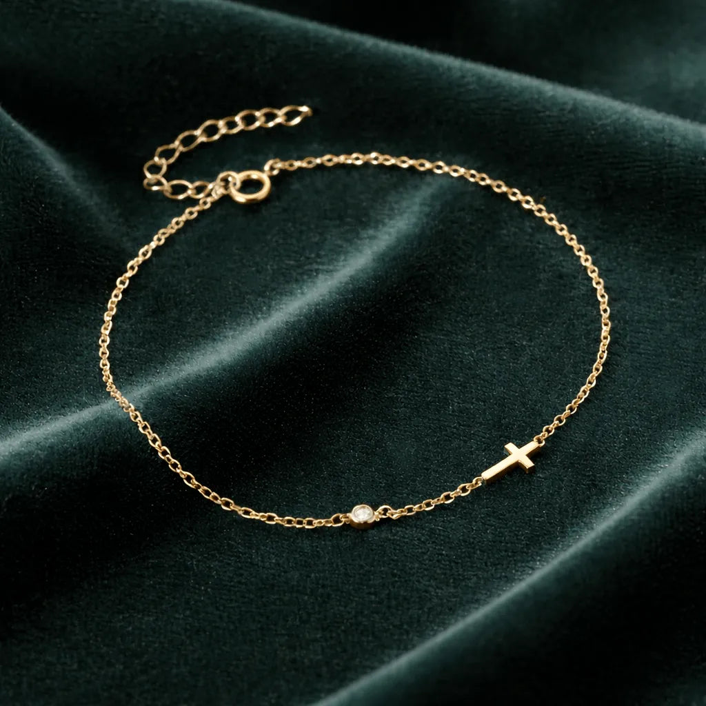 Bracelet Croix Plaqué Or pour Femme