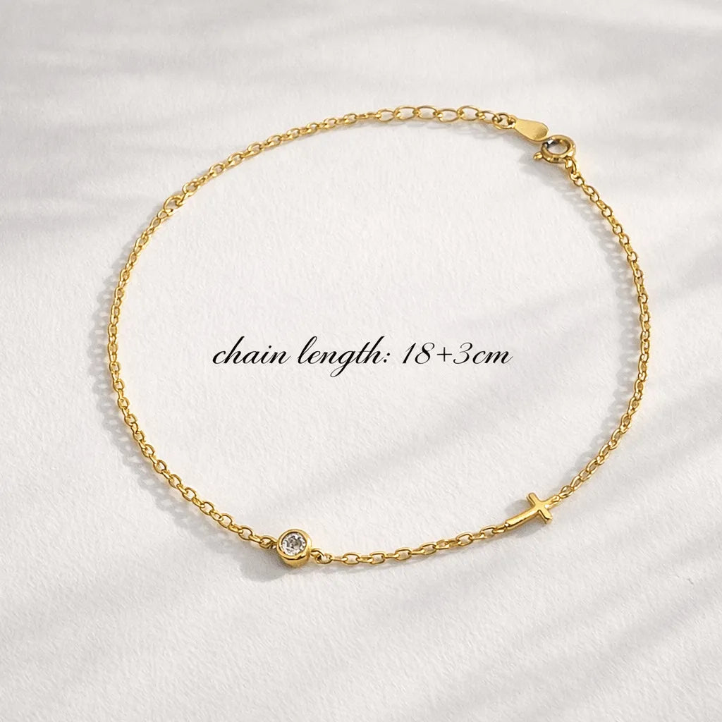 Bracelet Croix Plaqué Or pour Femme
