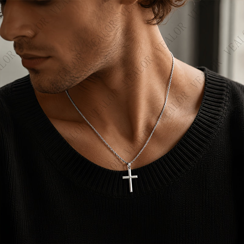 Collier Pendentif Croix Homme en Argent 925
