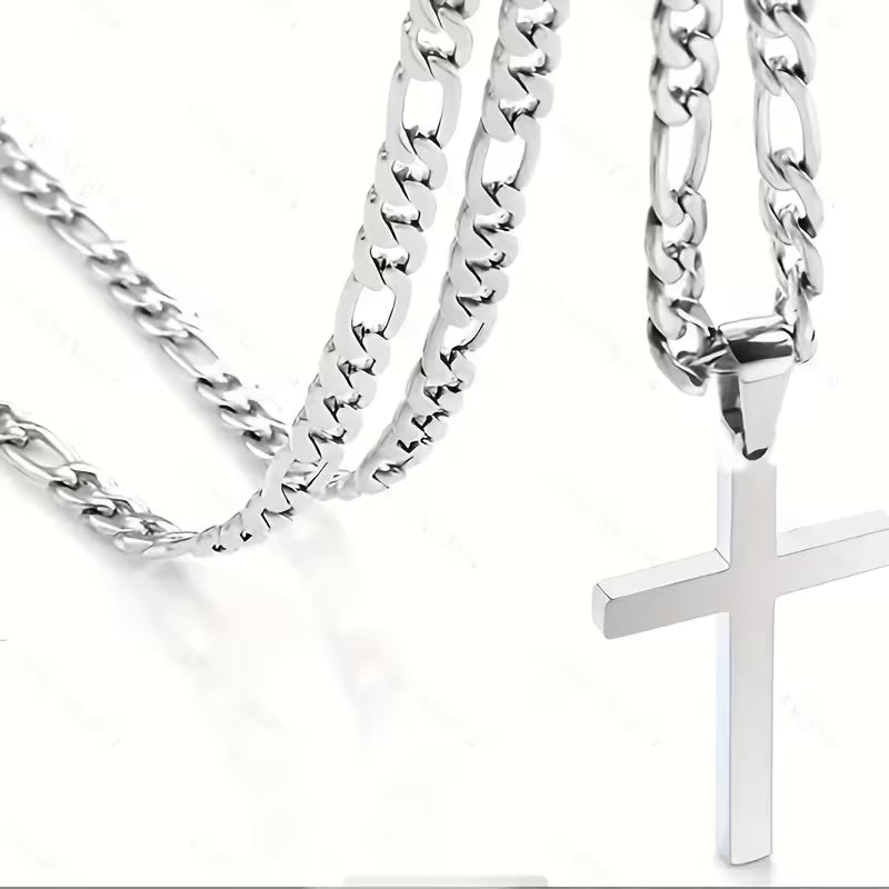 Collier Pendentif Croix en Acier Inoxydable Unisexe