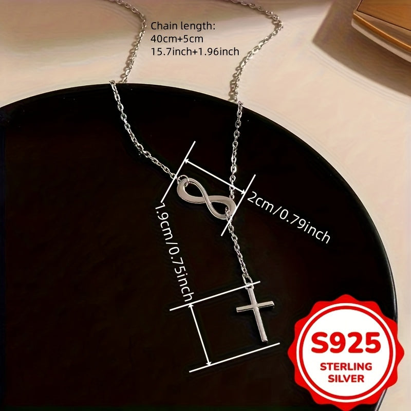 Collier Pendentif Croix Infinie en Argent 925 pour Femme