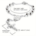 Bracelet Chapelet Croix en Acier Inoxydable Unisexe