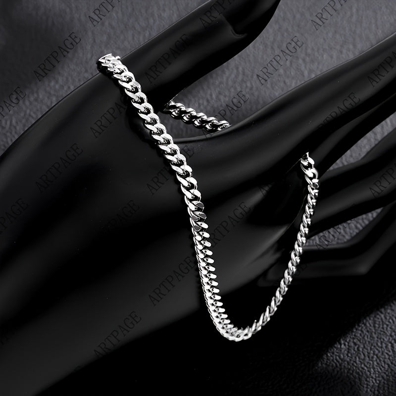 Collier Pendentif Croix Homme en Argent 925 avec Bracelet