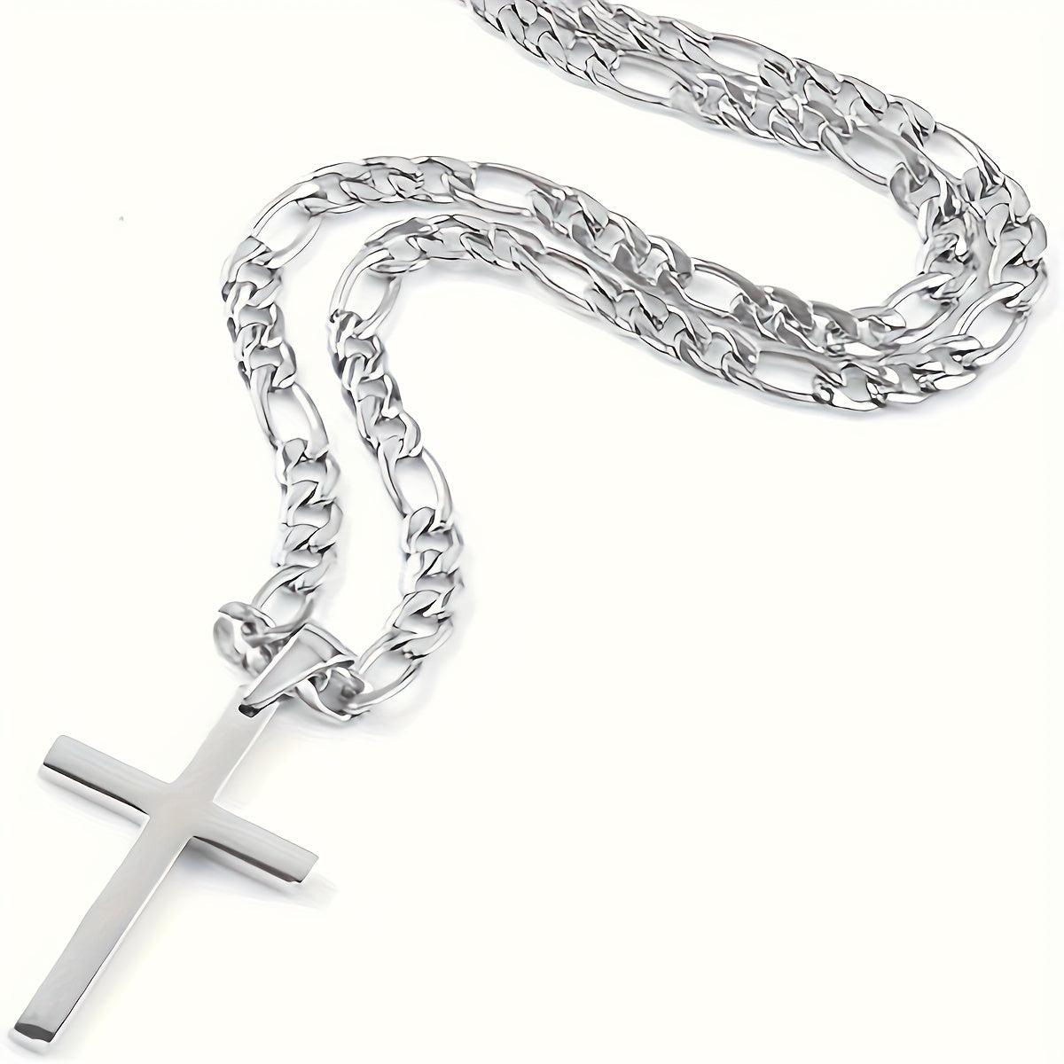 Collier Pendentif Croix en Acier Inoxydable pour Homme