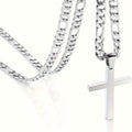Collier Pendentif Croix en Acier Inoxydable pour Homme