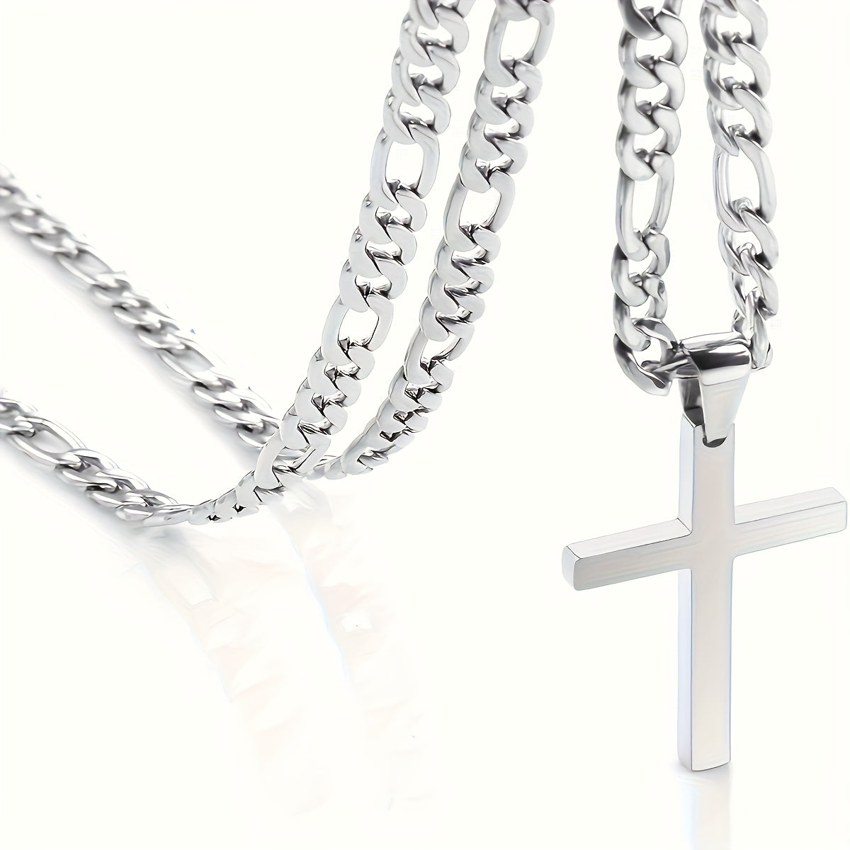 Collier Pendentif Croix en Acier Inoxydable pour Homme