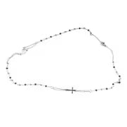 Collier Chapelet Croix en Acier Inoxydable Unisexe