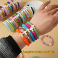 Lot de 20 Bracelets Chapelet Croix en Perles de Verre Unisexe