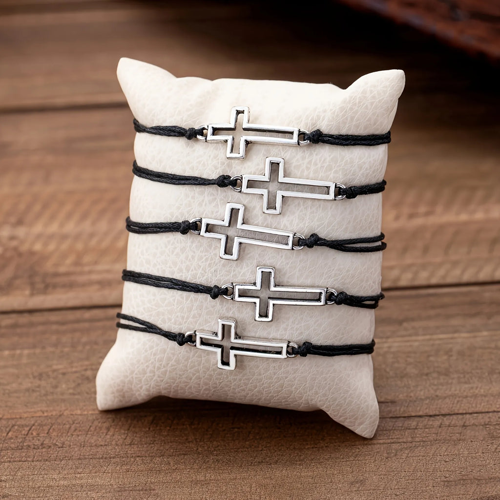 Lot de 5 Bracelets Croix pour Femme