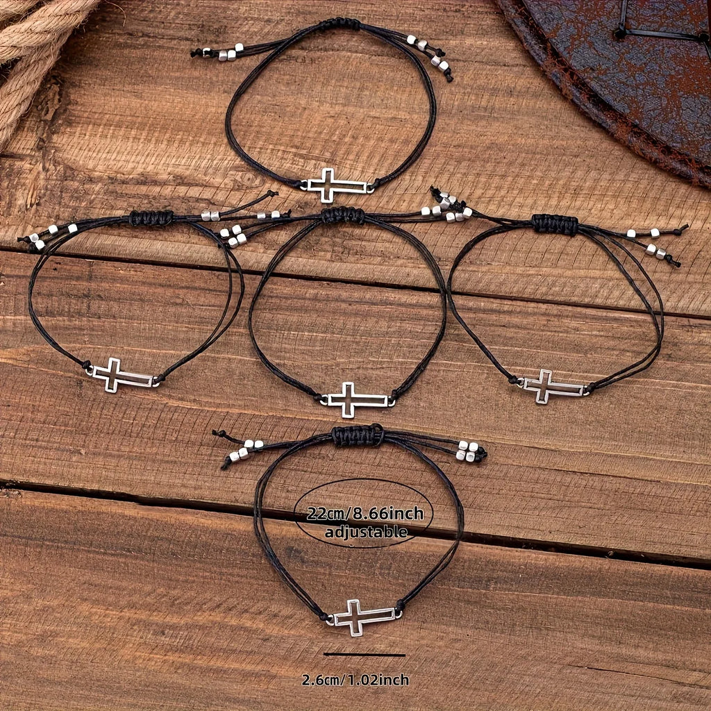 Lot de 5 Bracelets Croix pour Femme