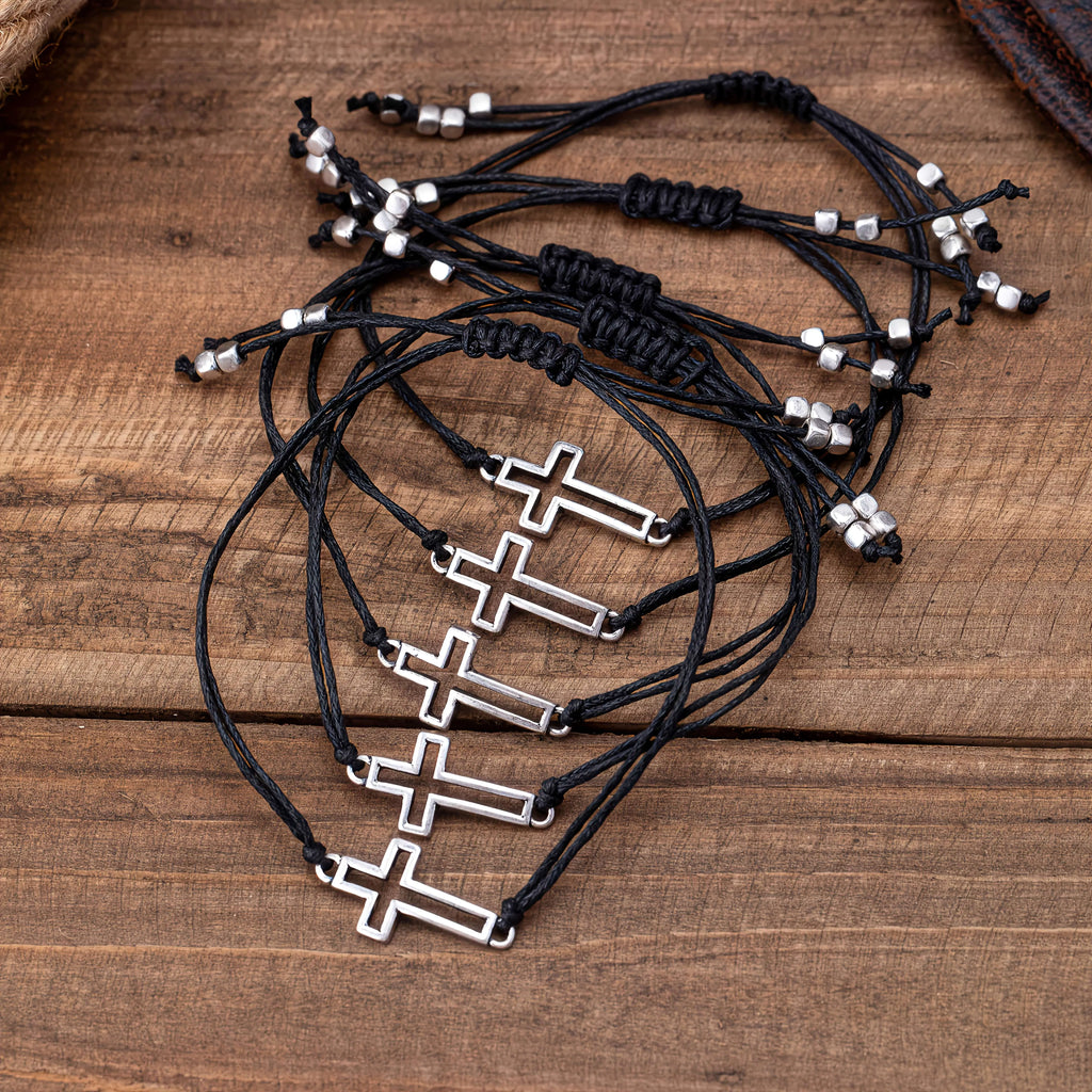 Lot de 5 Bracelets Croix pour Femme