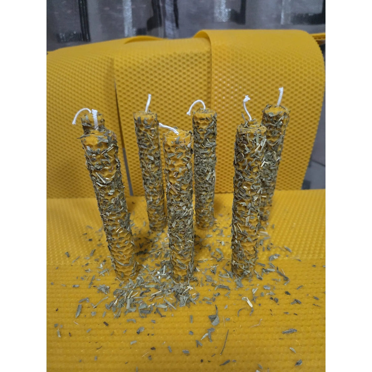 Lot de 7 Bougies Rituelles à l'Estragon 13 cm