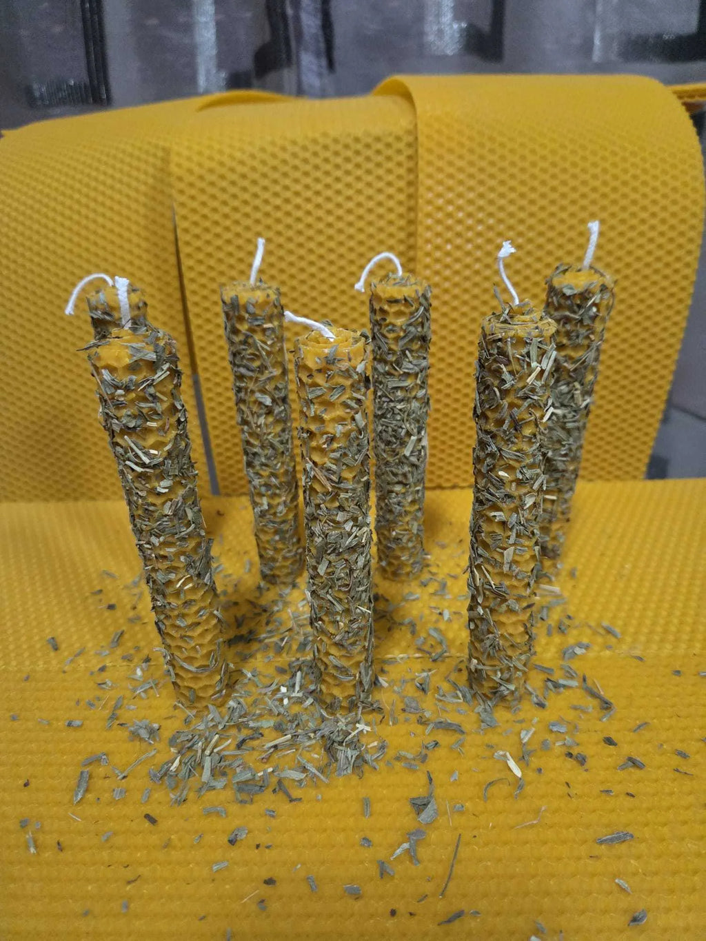 Lot de 7 Bougies Rituelles à l'Estragon 13 cm