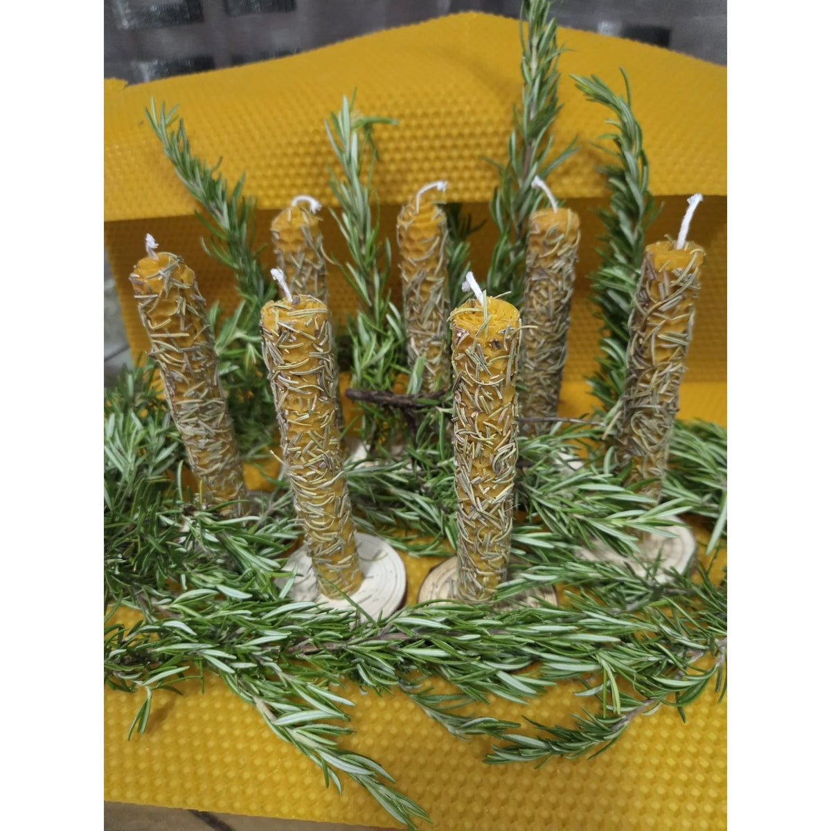 Lot de 7 Bougies Rituelles au Romarin 13 cm