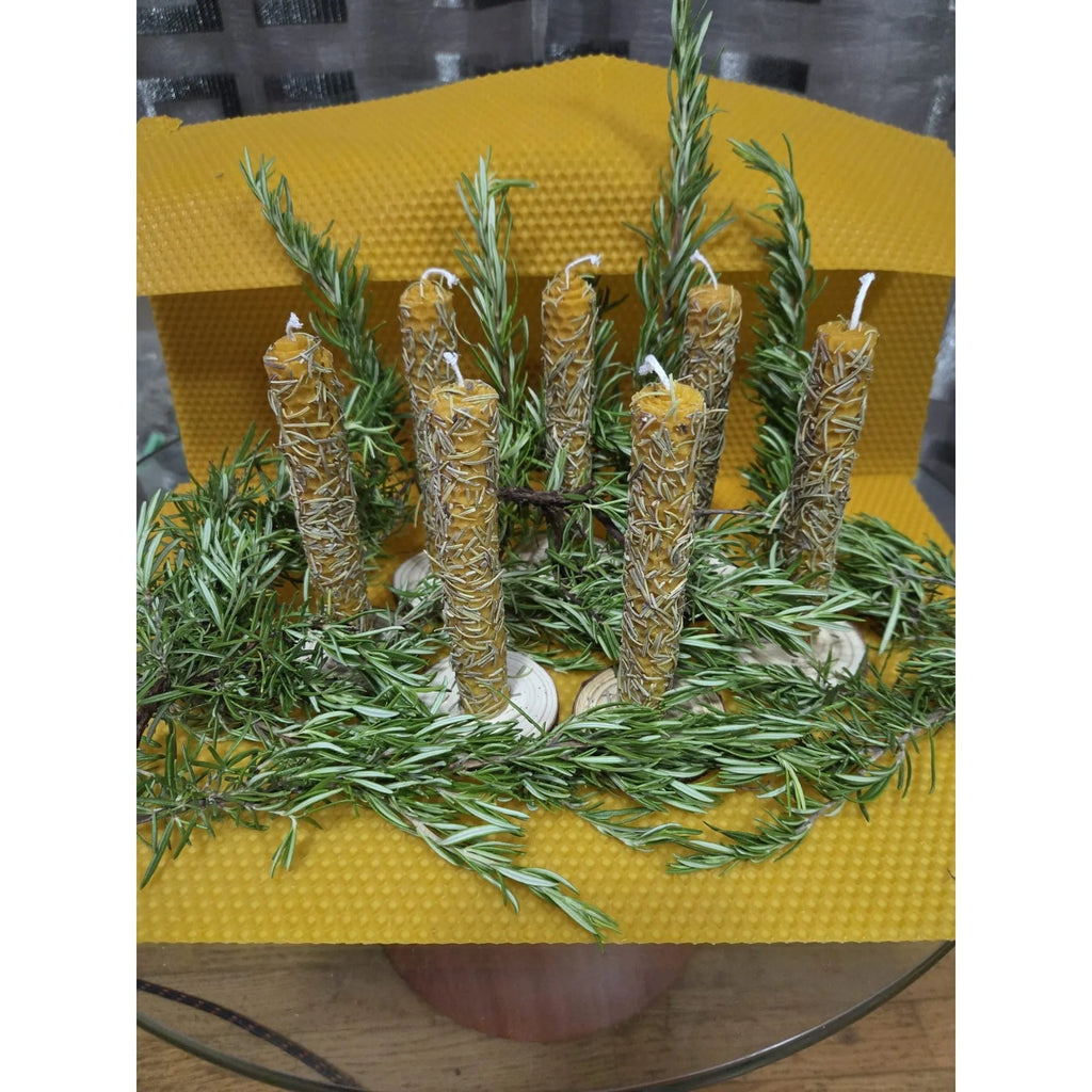Lot de 7 Bougies Rituelles au Romarin 13 cm