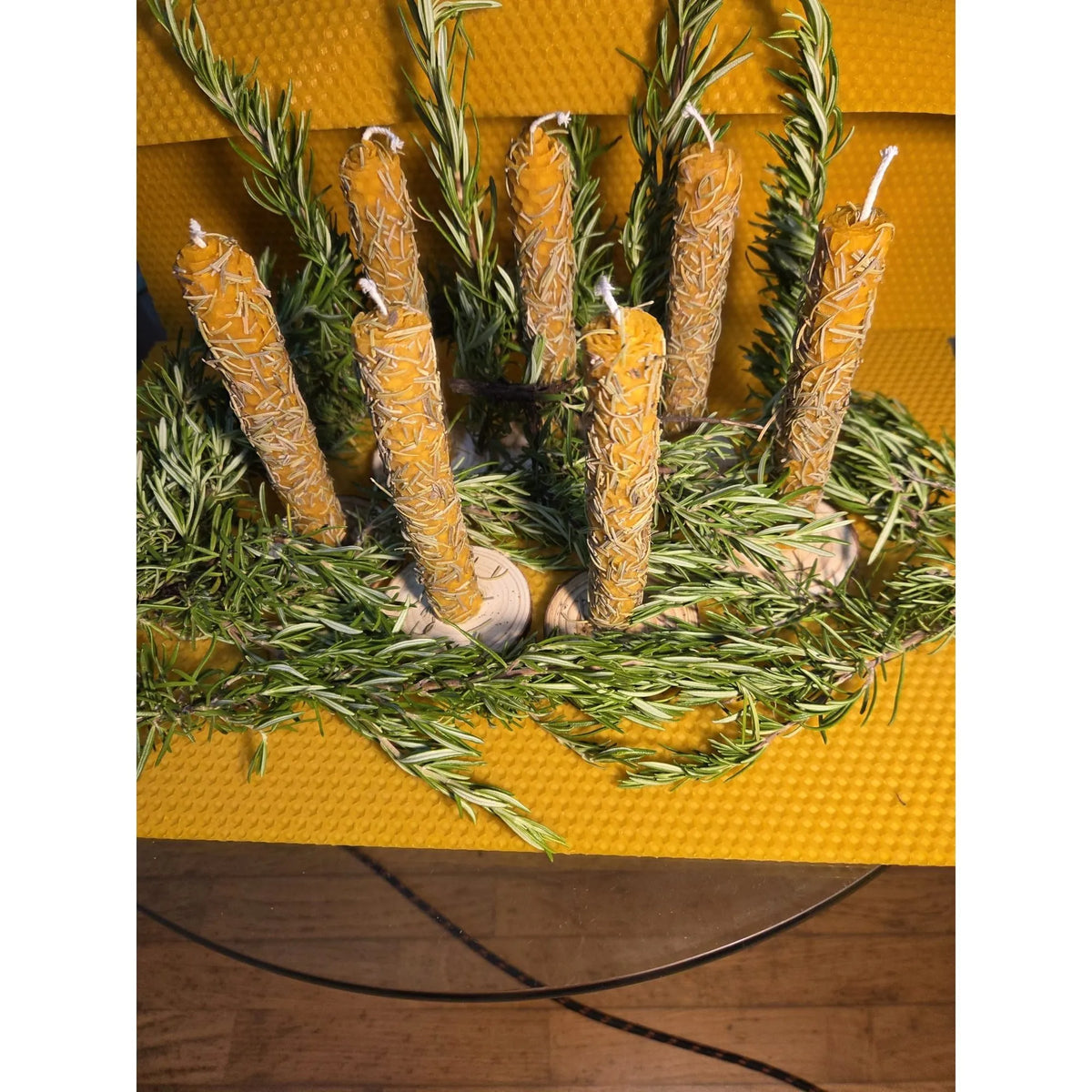Lot de 7 Bougies Rituelles au Romarin 13 cm